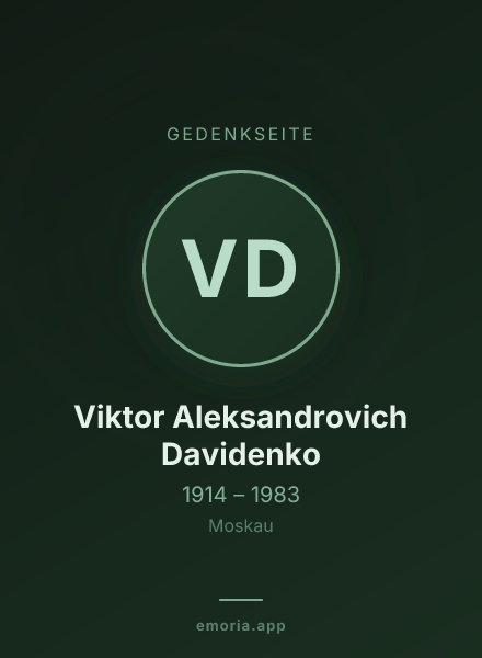 Gedenkportrait von Viktor Aleksandrovich Davidenko