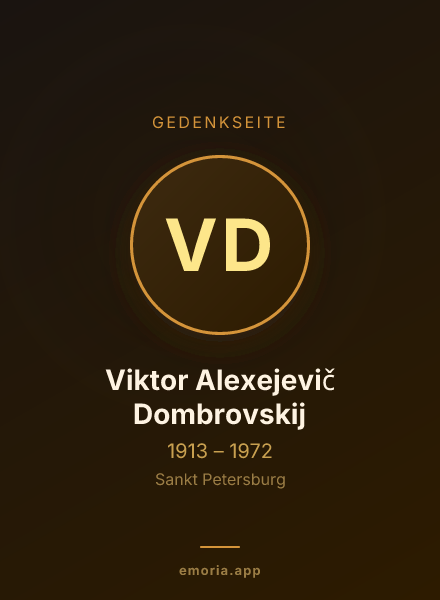 Gedenkportrait von Viktor Alexejevič Dombrovskij