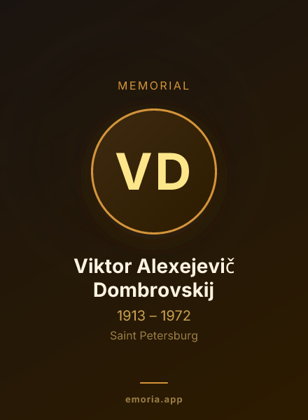 Memorial portrait of Viktor Alexejevič Dombrovskij
