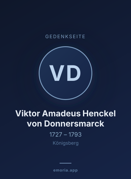 Gedenkportrait von Viktor Amadeus Henckel von Donnersmarck