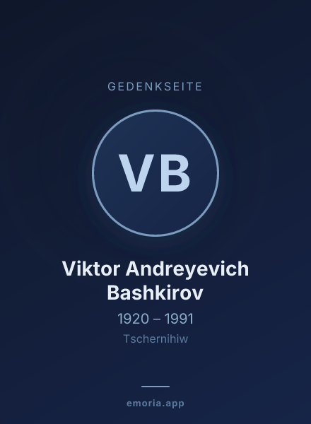 Gedenkportrait von Viktor Andreyevich Bashkirov
