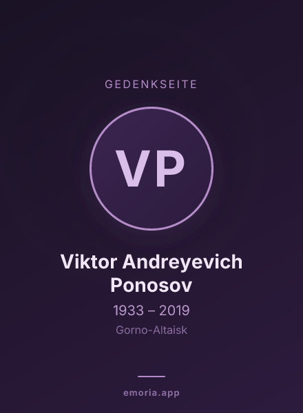 Gedenkportrait von Viktor Andreyevich Ponosov