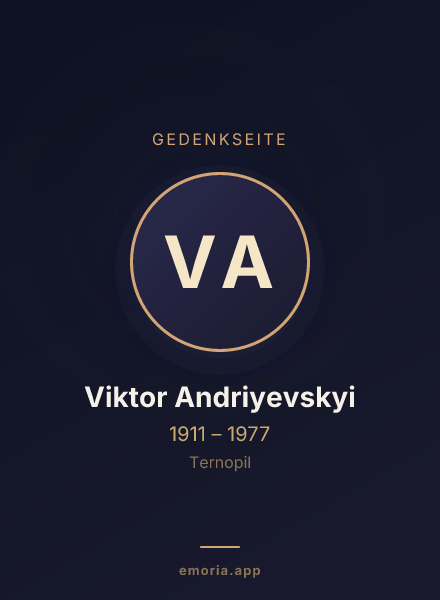 Gedenkportrait von Viktor Andriyevskyi