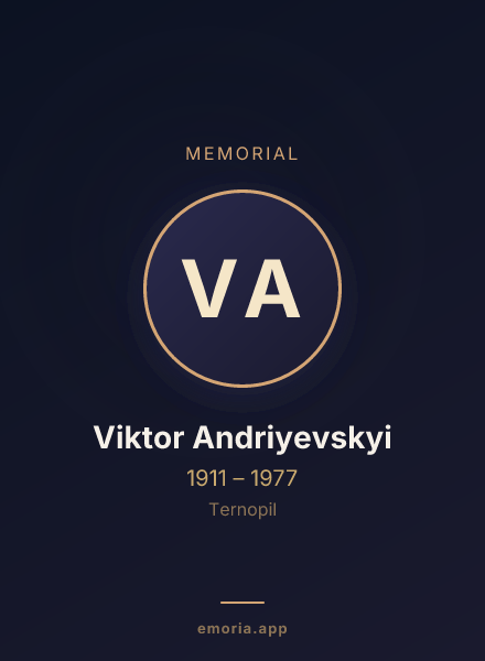 Memorial portrait of Viktor Andriyevskyi