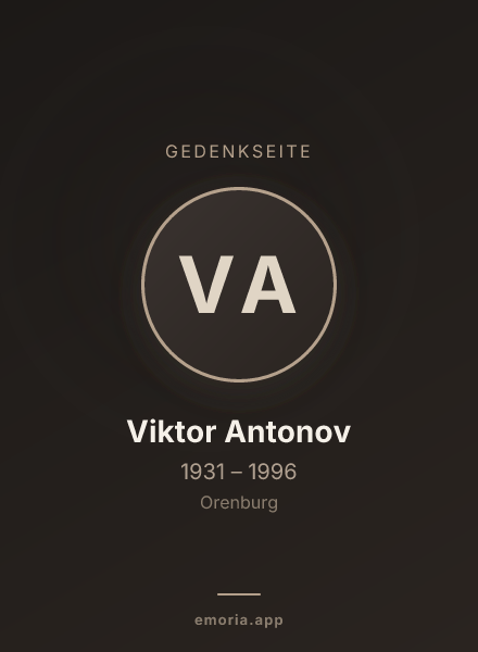 Gedenkportrait von Viktor Antonov