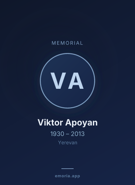 Memorial portrait of Viktor Apoyan