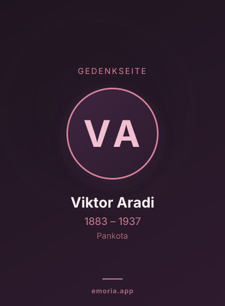 Gedenkportrait von Viktor Aradi