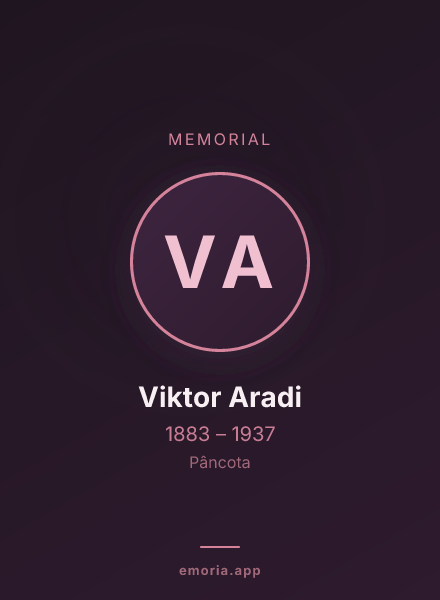 Memorial portrait of Viktor Aradi