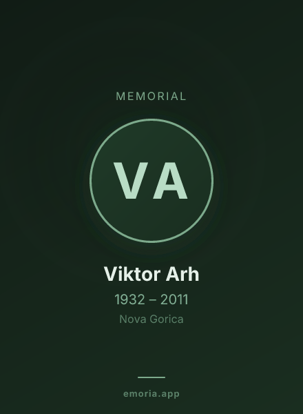 Memorial portrait of Viktor Arh