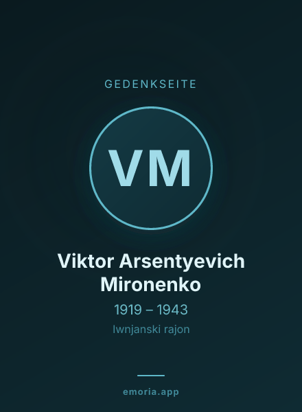 Gedenkportrait von Viktor Arsentyevich Mironenko