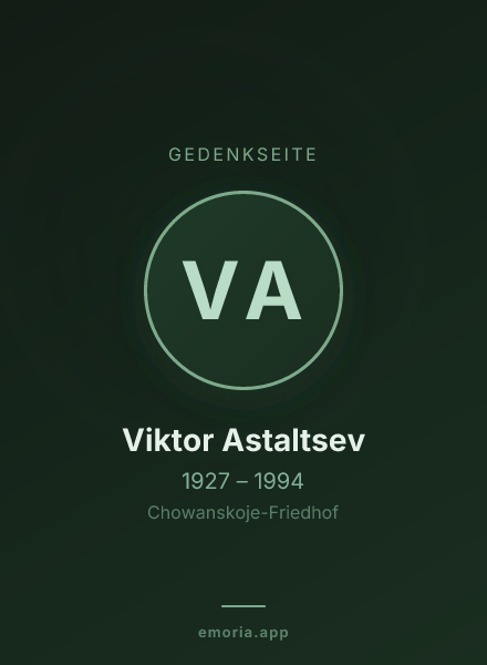 Gedenkportrait von Viktor Astaltsev