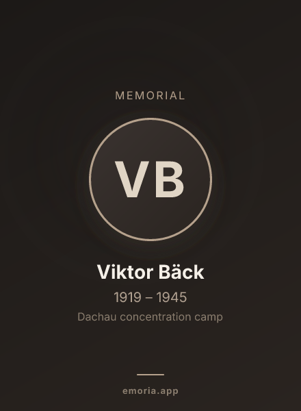 Memorial portrait of Viktor Bäck