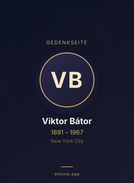 Gedenkportrait von Viktor Bátor
