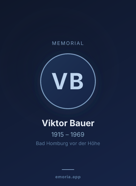 Memorial portrait of Viktor Bauer