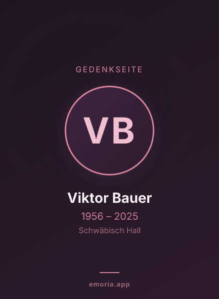 Gedenkportrait von Viktor Bauer