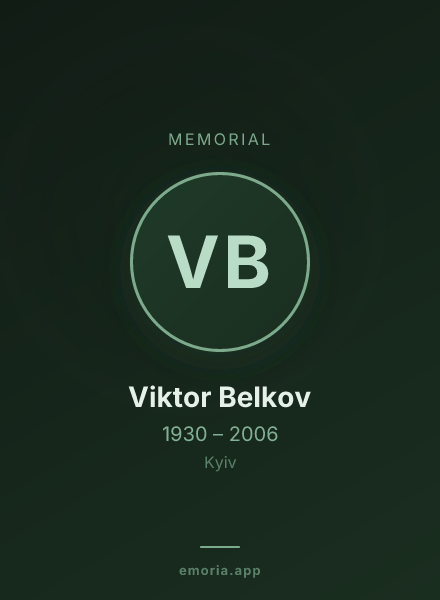 Memorial portrait of Viktor Belkov