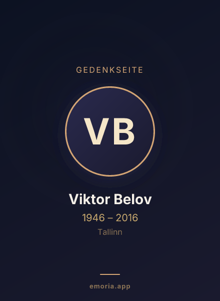 Gedenkportrait von Viktor Belov