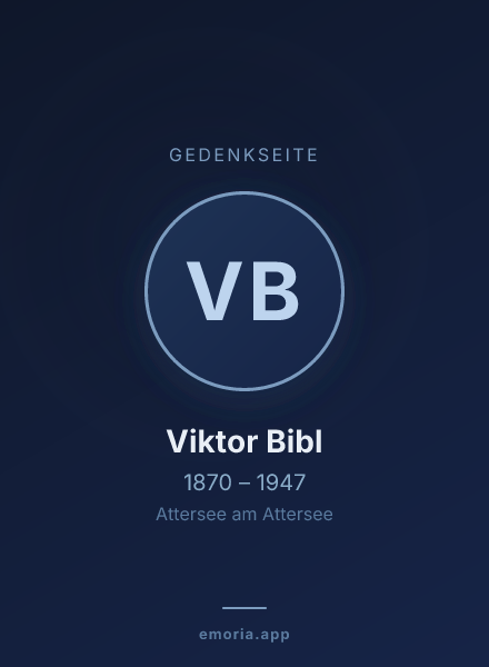 Gedenkportrait von Viktor Bibl