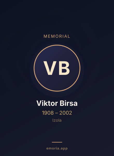 Memorial portrait of Viktor Birsa