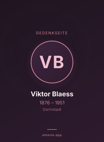 Gedenkportrait von Viktor Blaess