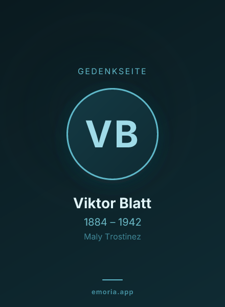 Gedenkportrait von Viktor Blatt
