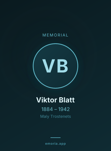 Memorial portrait of Viktor Blatt