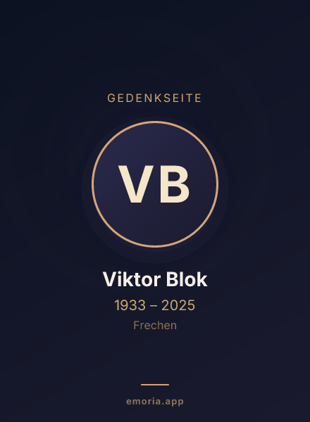 Gedenkportrait von Viktor Blok