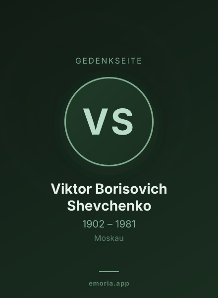 Gedenkportrait von Viktor Borisovich Shevchenko