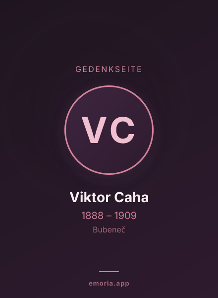 Gedenkportrait von Viktor Caha
