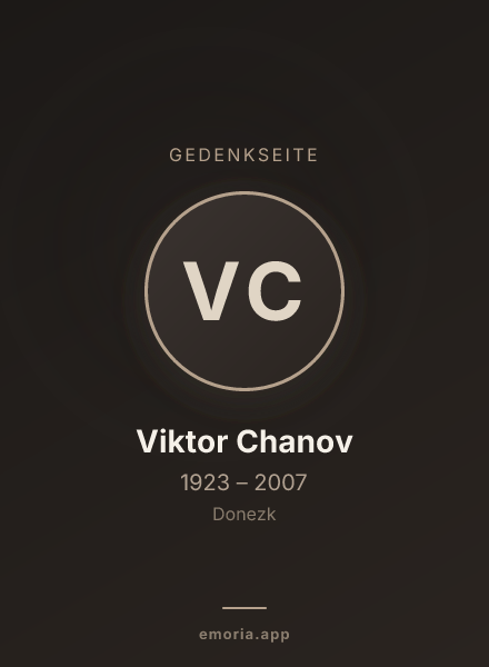 Gedenkportrait von Viktor Chanov