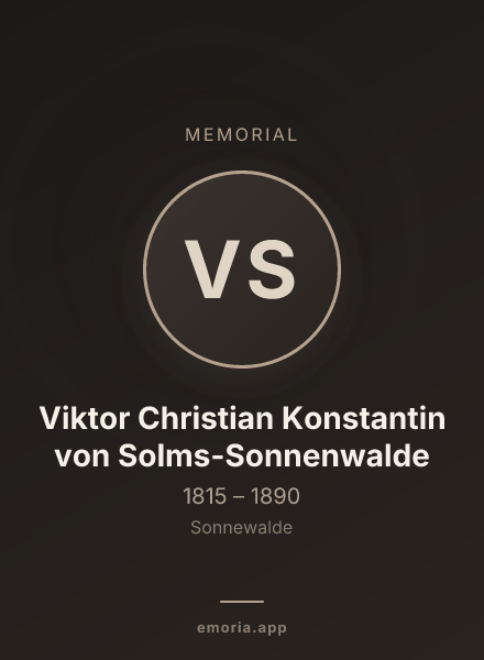 Memorial portrait of Viktor Christian Konstantin von Solms-Sonnenwalde