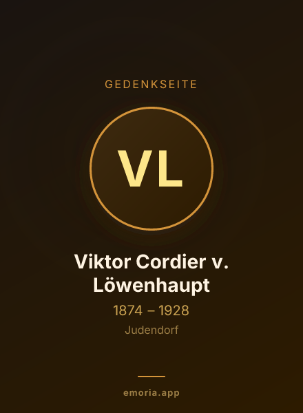 Gedenkportrait von Viktor Cordier v. Löwenhaupt