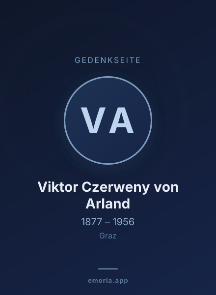 Gedenkportrait von Viktor Czerweny von Arland