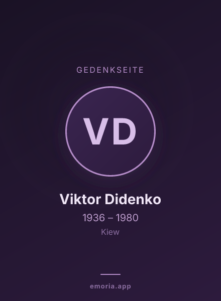 Gedenkportrait von Viktor Didenko