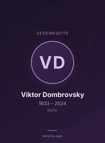 Gedenkportrait von Viktor Dombrovsky