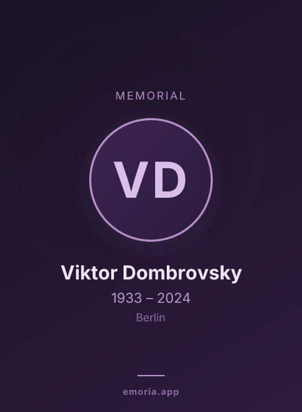 Memorial portrait of Viktor Dombrovsky