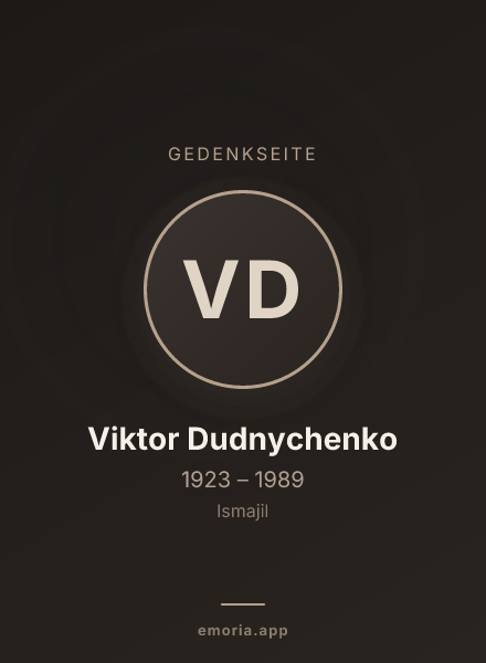 Gedenkportrait von Viktor Dudnychenko