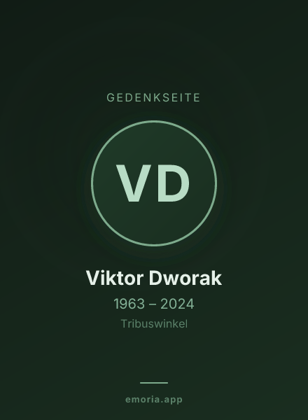 Gedenkportrait von Viktor Dworak