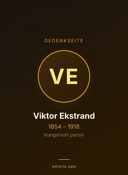 Gedenkportrait von Viktor Ekstrand