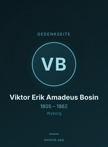 Gedenkportrait von Viktor Erik Amadeus Bosin