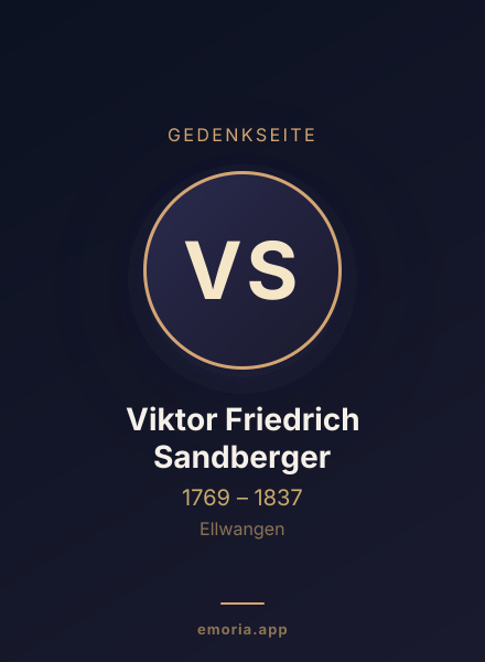 Gedenkportrait von Viktor Friedrich Sandberger