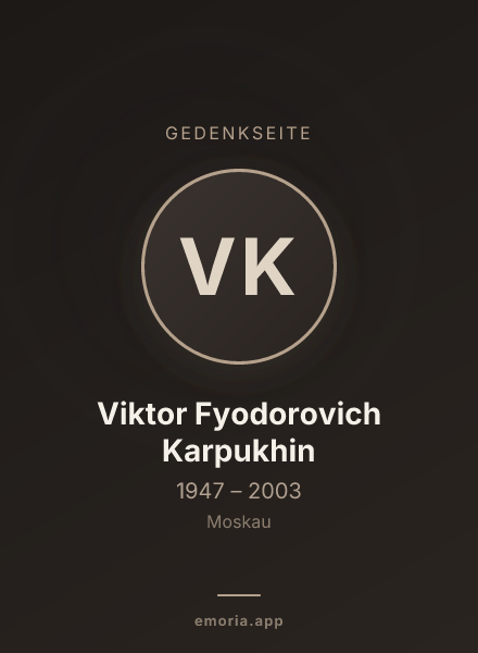 Gedenkportrait von Viktor Fyodorovich Karpukhin