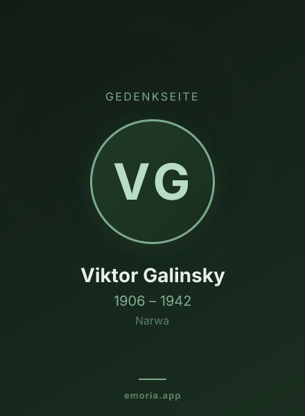 Gedenkportrait von Viktor Galinsky