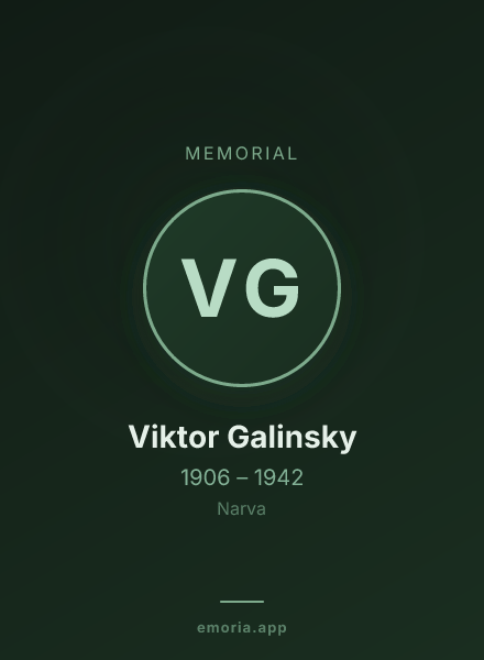 Memorial portrait of Viktor Galinsky