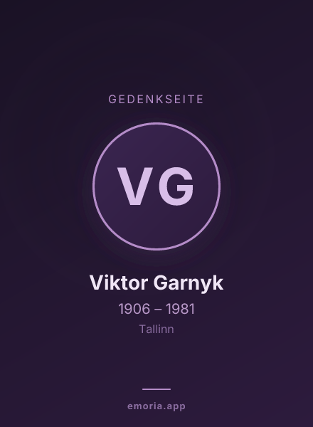 Gedenkportrait von Viktor Garnyk