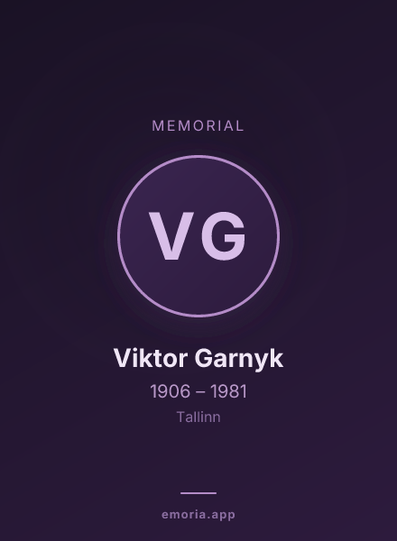 Memorial portrait of Viktor Garnyk