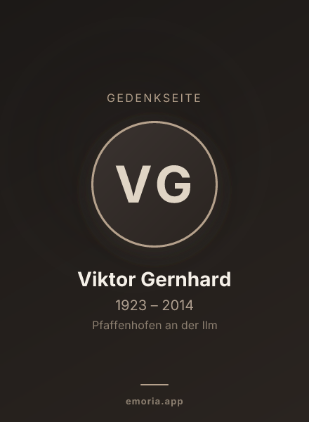 Gedenkportrait von Viktor Gernhard
