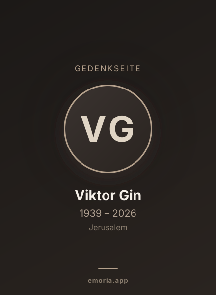 Gedenkportrait von Viktor Gin