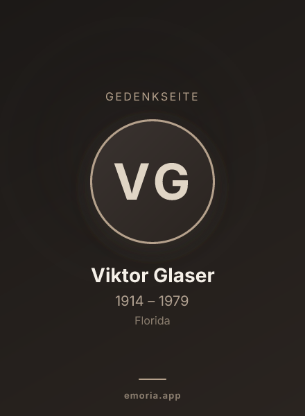 Gedenkportrait von Viktor Glaser