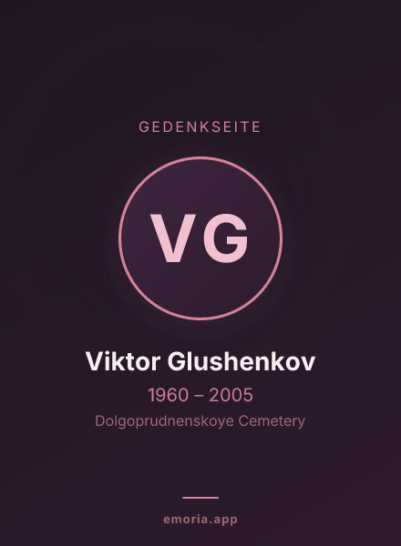 Gedenkportrait von Viktor Glushenkov